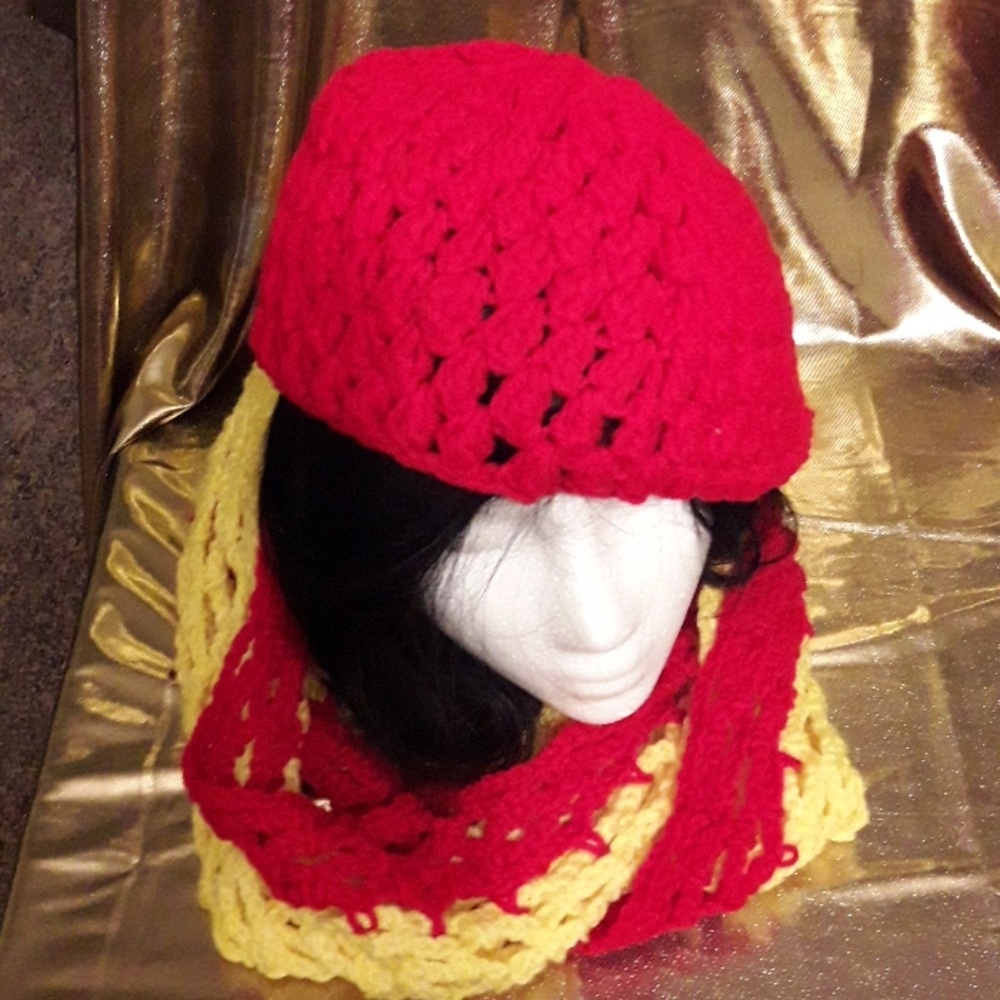 Infinity scarf and hat
